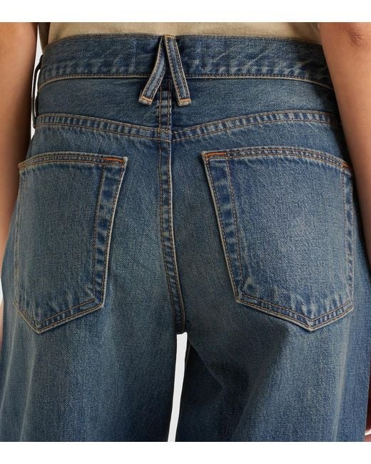 SLVRLAKE Denim Blue Tess Faded Wide-Leg Jeans