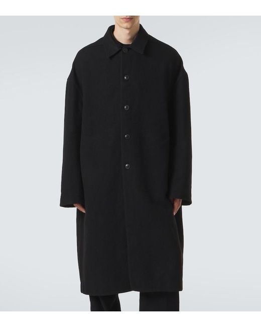 Rick Owens Black Brad Virgin Wool Coat for men
