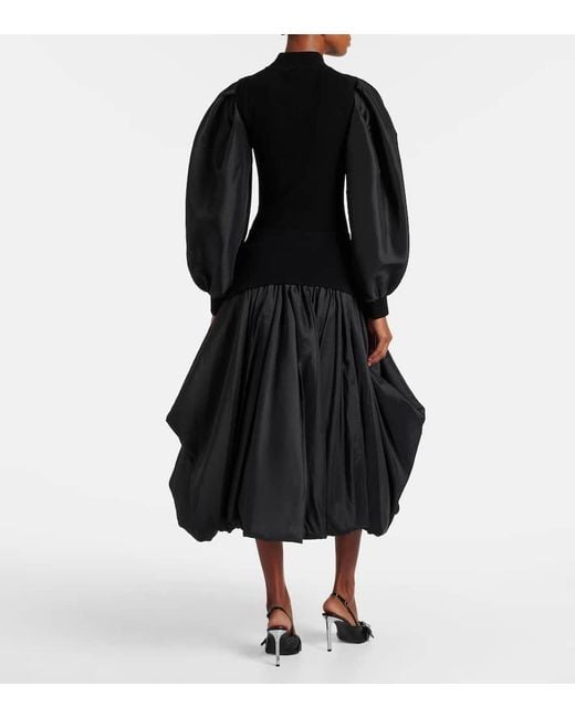 Jonathan Simkhai Black Corinn Bubble Midi Skirt