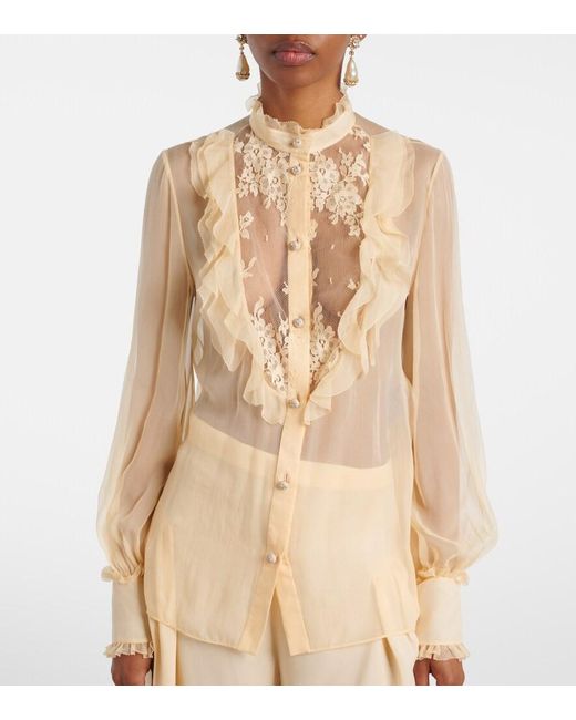 Valentino Natural Silk Chiffon Blouse