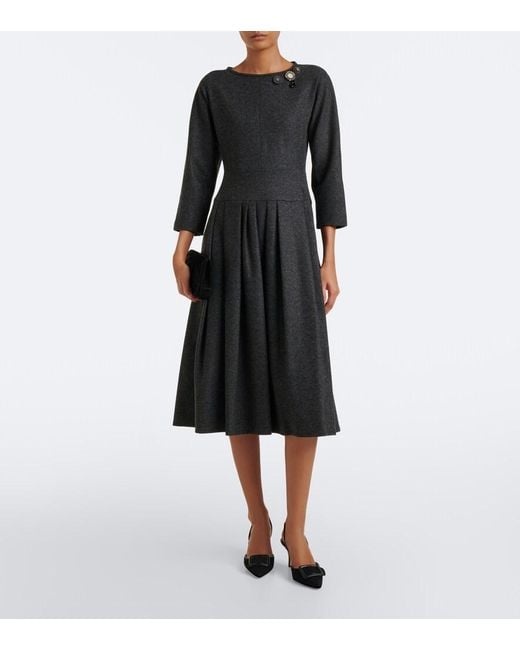 Max Mara Black Embellished Melange Maxi Dress