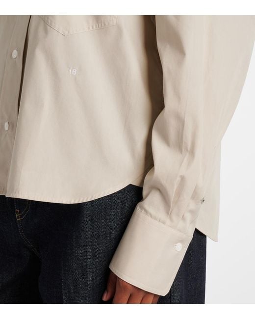 Victoria Beckham Natural Cropped Cotton Shirt