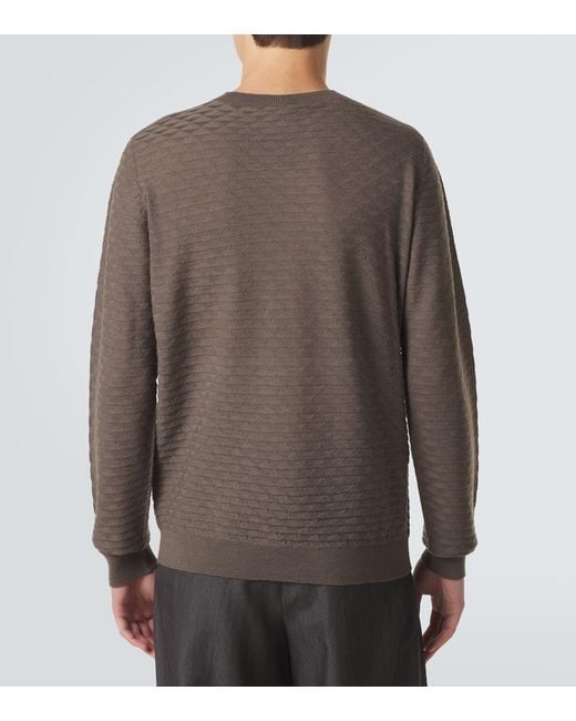 Giorgio Armani Brown Virgin Wool Sweater for men