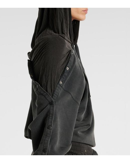 Y. Project Gray Snap Oversized Cotton Jersey Hoodie