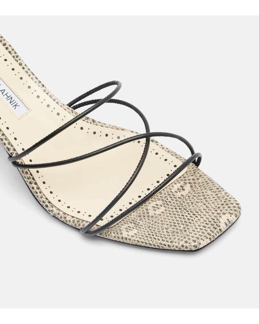 Mules Ninfe 50 En Cuir Manolo Blahnik en coloris Metallic