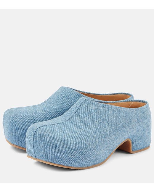 Dries Van Noten Blue Denim Clogs