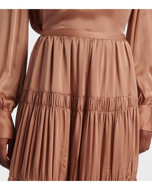 Ulla Johnson Orange Maxirock Gaelle Aus Seidensatin