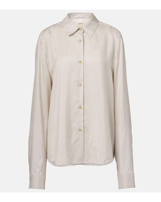 Khaite Natural Agro Striped Silk Shirt