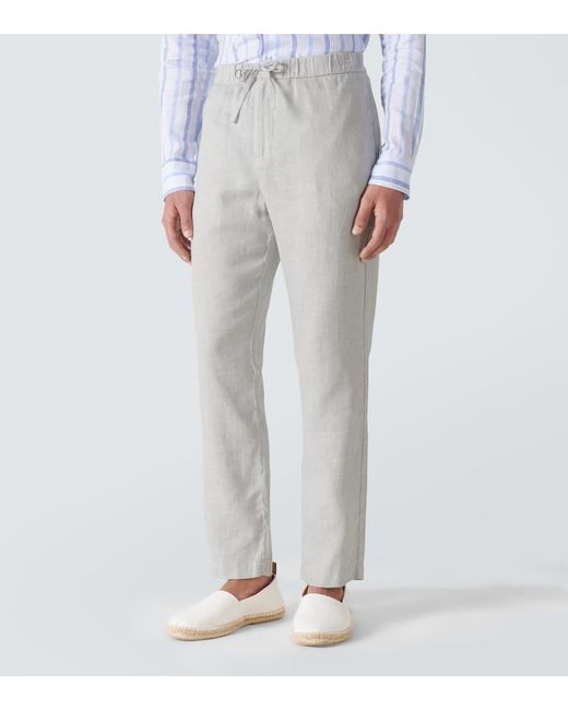 Pantalones rectos Oscar de lino y algodon Frescobol Carioca de hombre de color Gray
