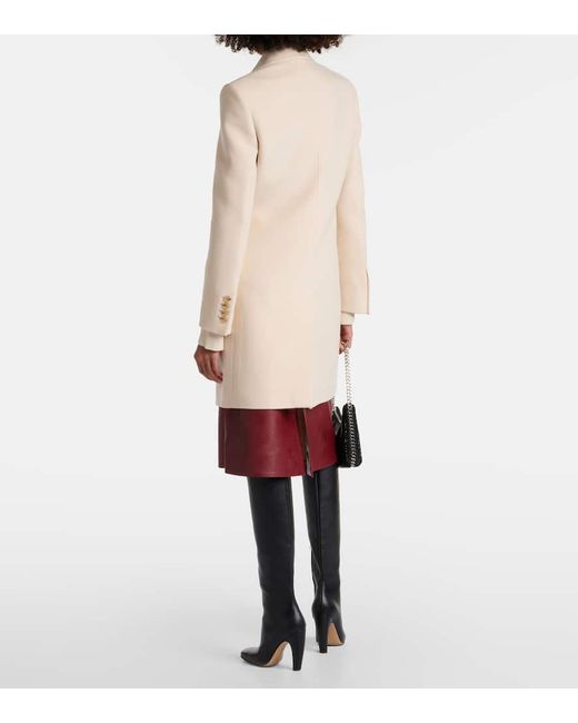 Abrigo de lana de botonadura simple Stella McCartney de color Natural