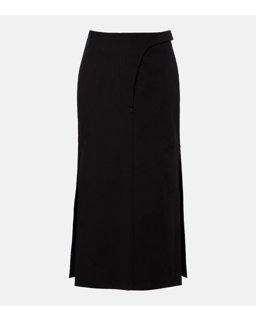 Sportmax Black Velo Cotton Pencil Skirt
