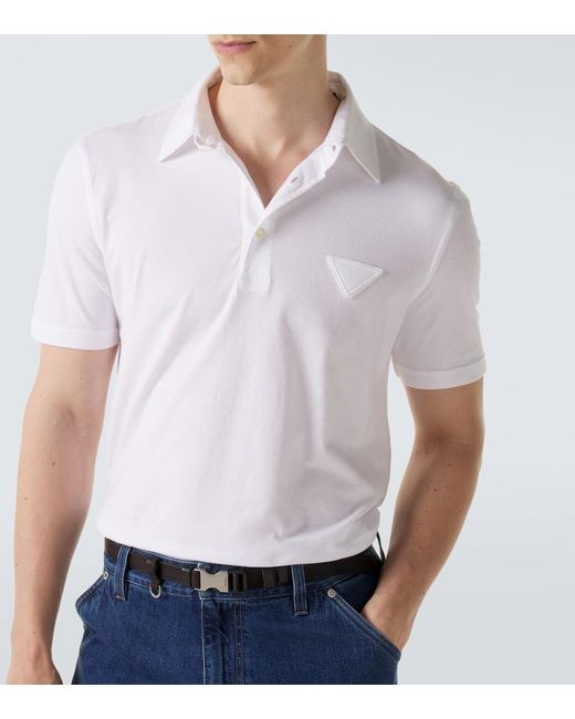 Polo De Algodon Prada de hombre de color White