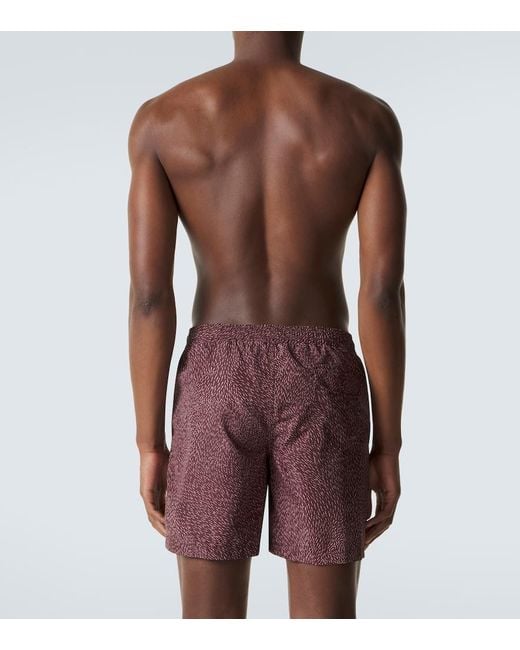 Brioni Purple Printed Swim Trunks for men
