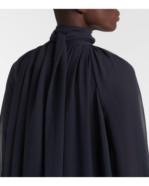 Chloé Blue Maxikleid Aus Seiden-Georgette