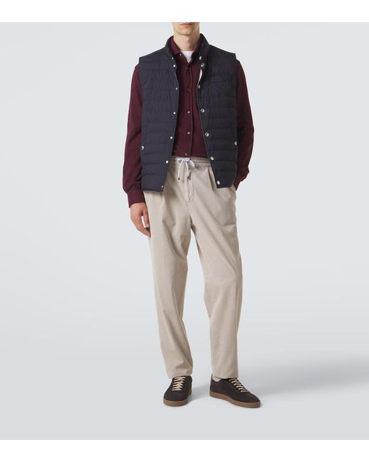 Brunello Cucinelli Natural Cotton Corduroy Tapered Pants for men
