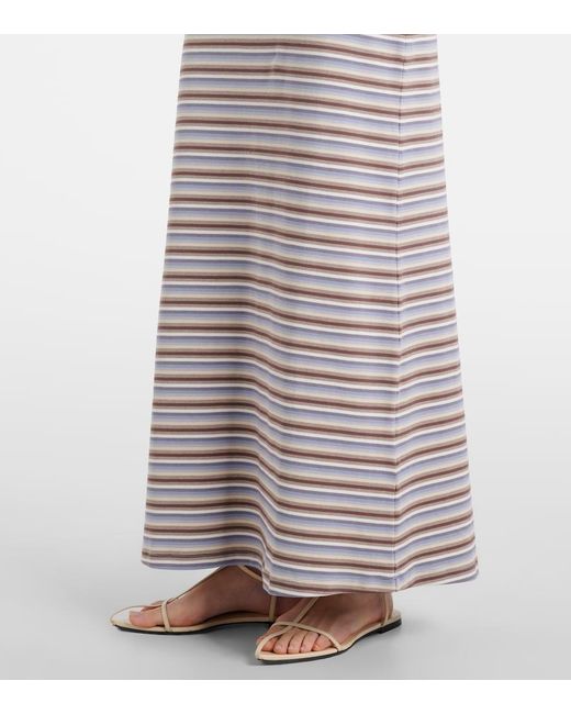Faithfull The Brand White Tiesse Striped Cotton Maxi Dress