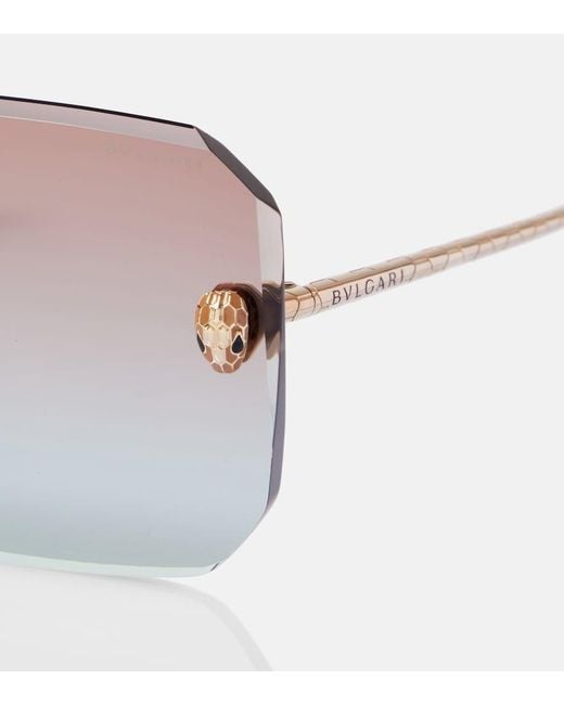 BVLGARI Brown Serpenti Square Sunglasses