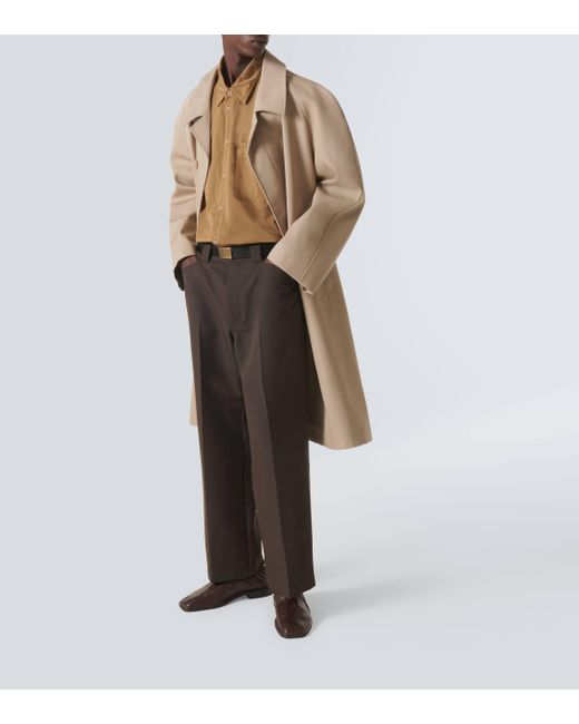 Lemaire Brown Cotton Satin Shirt for men