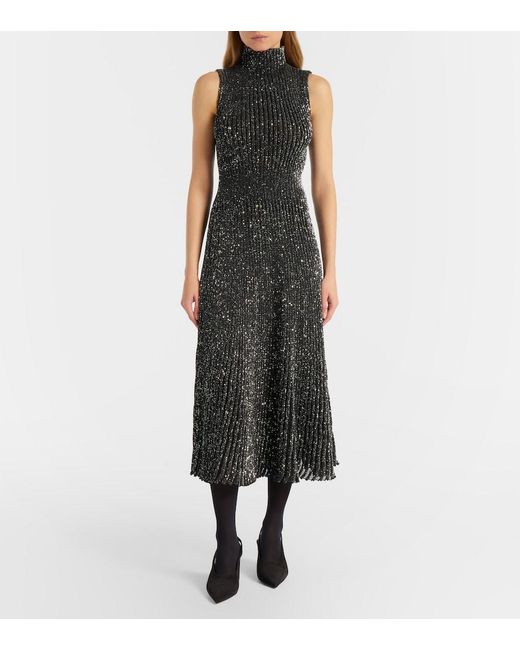 Alaïa Black Sequined Midi Dress