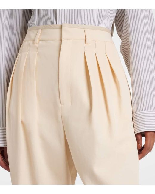 Lemaire Natural Wool-Blend Gabardine Tapered Pants