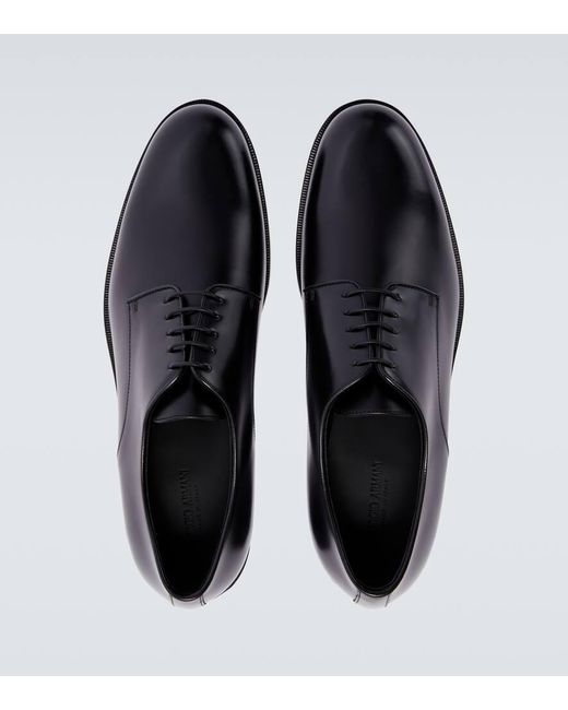 Zapatos Derby De Piel Giorgio Armani de hombre de color Black