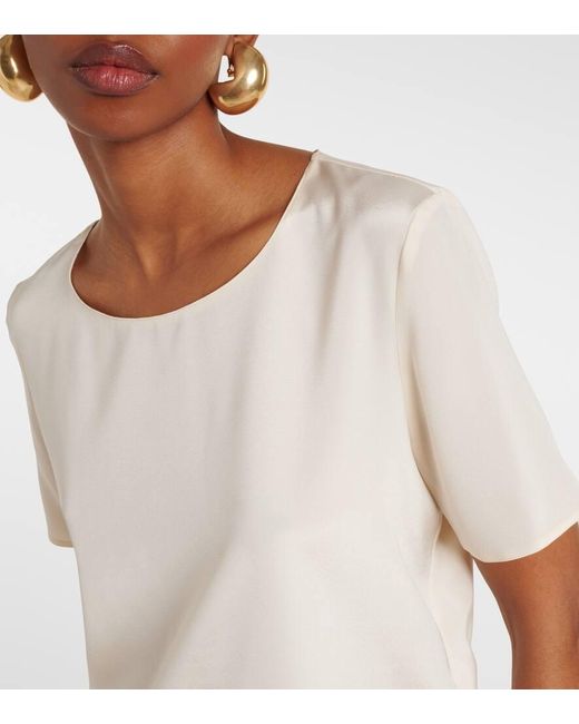 Max Mara White T-Shirt Aris Aus Einem Seidengemisch