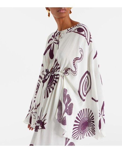 Cala De La Cruz White Cassia Printed Maxi Dress