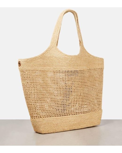 Saint Laurent Natural Icare Maxi Raffia Tote Bag