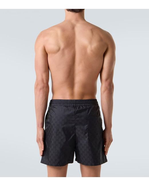 Short De Bain Gg Gucci pour homme en coloris Gray
