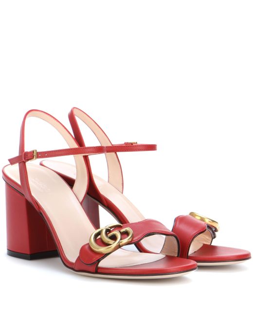 gucci red sandal heels