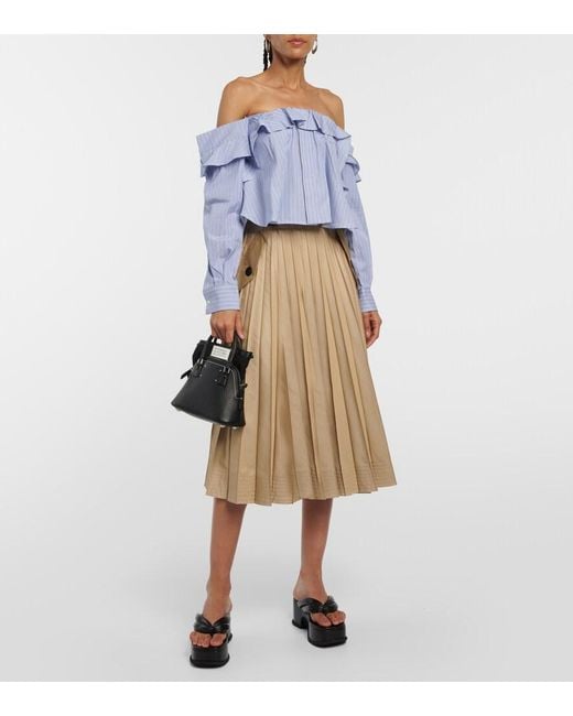 Sacai Blue X Thomas Mason Striped Cotton Shirt