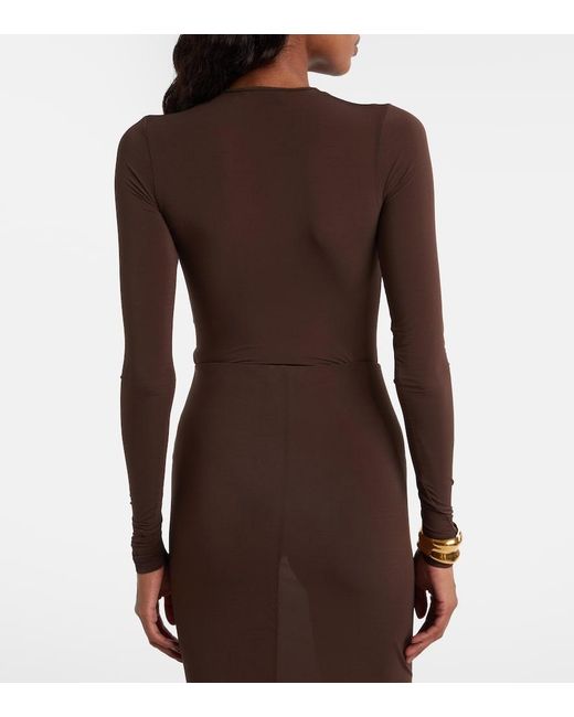 Wardrobe NYC Brown Sheer Bodysuit