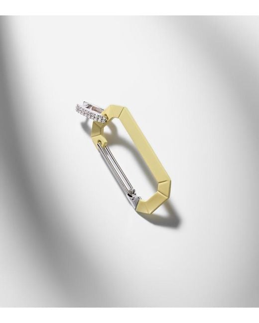 Eera Metallic Chiara Big 18Kt Single Earring With Diamonds