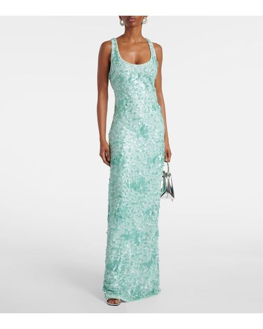 Jonathan Simkhai Green Maxikleid Bex Mit Pailletten