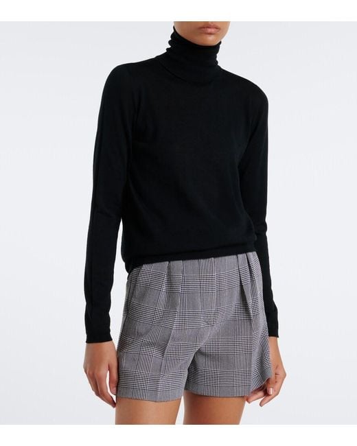 Max Mara Black Virgin Wool Turtleneck Sweater