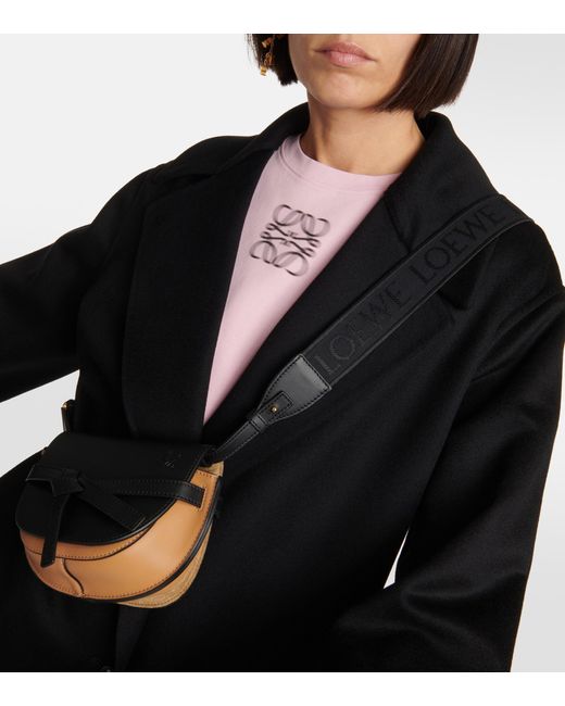 Loewe Gate Dual Mini Leather Shoulder Bag in Black Lyst