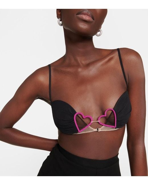 Nensi Dojaka Brown Embellished Bra Top