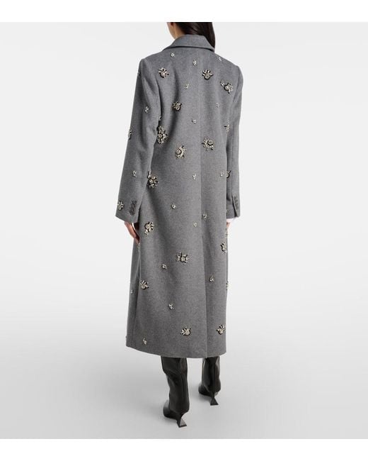 Jonathan Simkhai Gray Mantel Gianni Aus Einem Wollgemisch