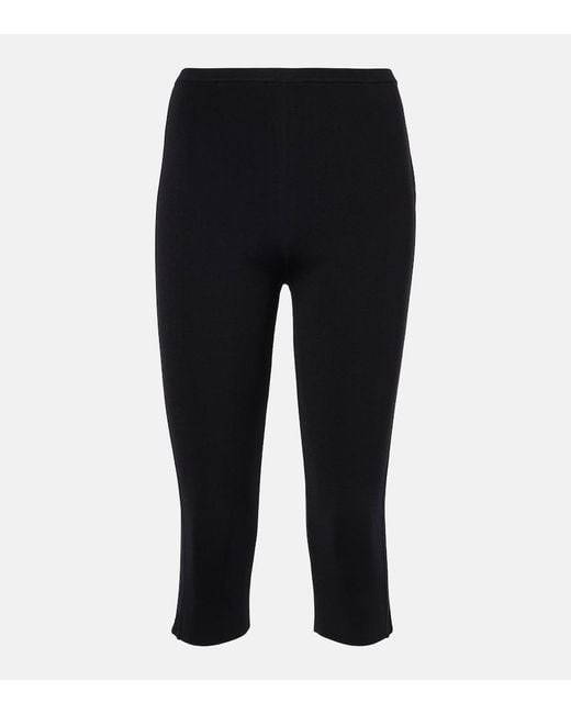 Totême Black Jersey Capri Pants
