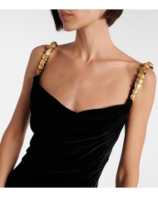 Balmain Black Jersey Maxi Dress