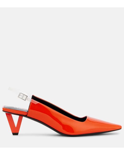 Versace Red Leather Slingback Pumps