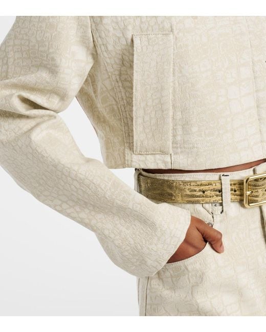Jacquemus Natural Marino De Nimes Cotton Cropped Long Sleeve Jacket