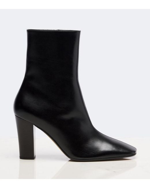 The Row Black Cindy Leather Ankle Boots