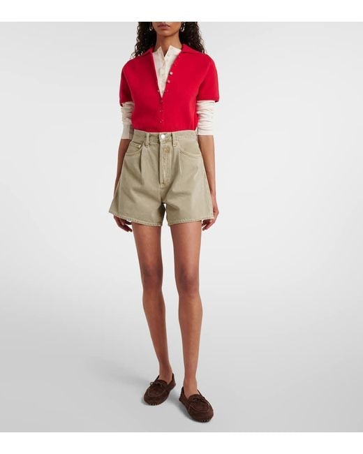 Shorts Denim De Tiro Medio Agolde de color Natural