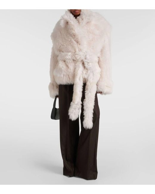 The Mannei White Oversize-Jacke Rioni Aus Shearling