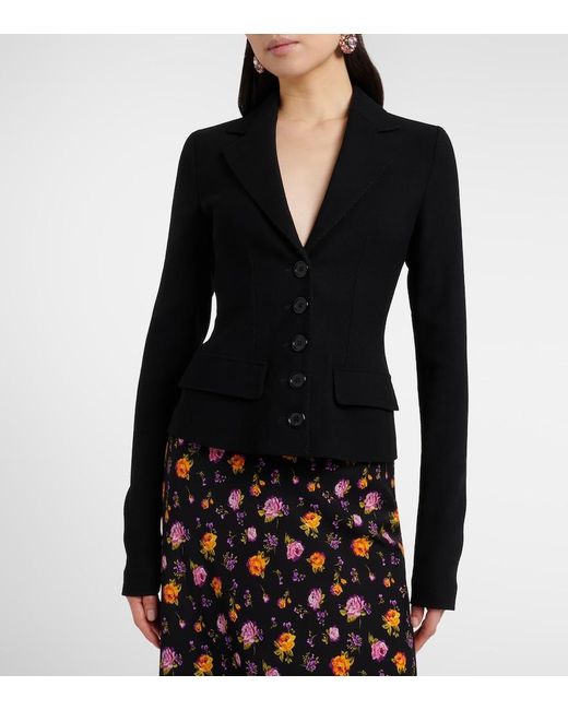 Dolce & Gabbana Black Wool-Blend Canvas Jacket