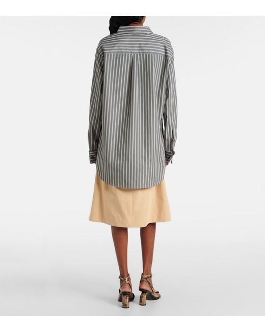 Dries Van Noten Blue Striped Cotton Shirt