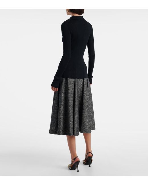 Dolce & Gabbana Black Cashmere Polo Sweater