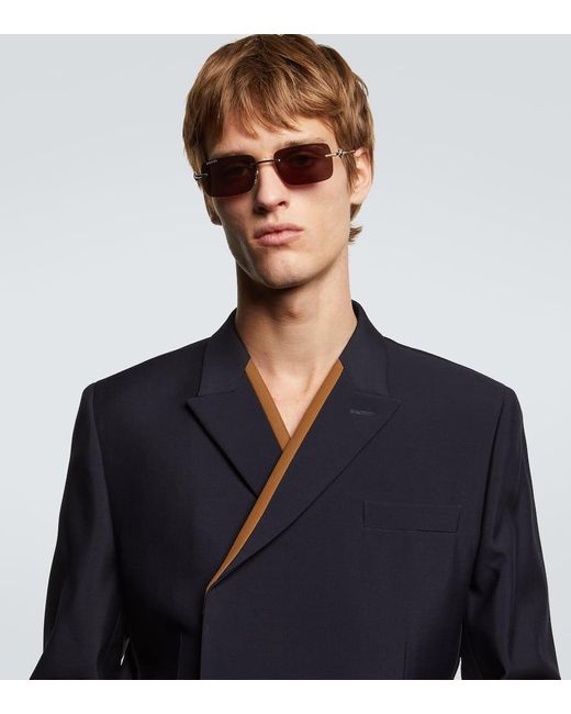 Occhiali Da Sole Rettangolari Horsebit di Gucci in Brown da Uomo