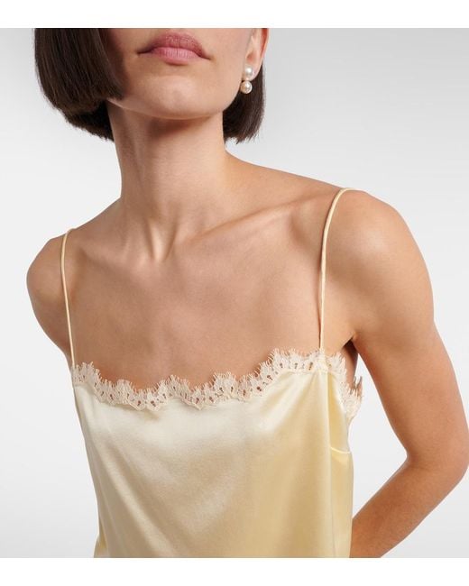 Doen Natural Loure Lace-Trimmed Silk Camisole